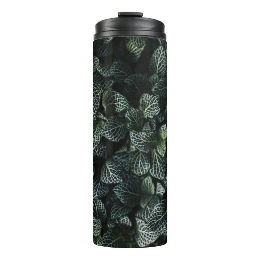 GRÜNE UND WEISSE LEAF-PFLANZE THERMOSBECHER (Vorderseite)