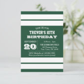 Grüne und weiße Mannschaft Einladung zum Geburtsta (Stehend Vorderseite)