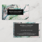 Grüne und weiße Marmorsteinstruktur Visitenkarte (Vorne/Hinten)