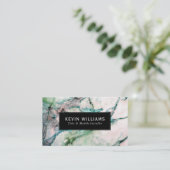 Grüne und weiße Marmorsteinstruktur Visitenkarte (Stehend Vorderseite)