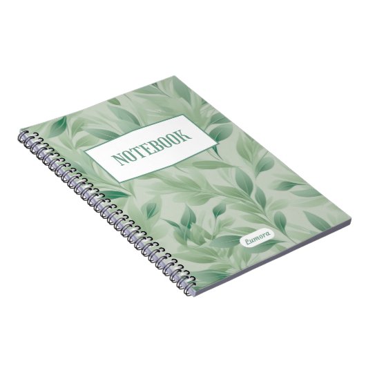 Grüne und weiße Minimalistische Notebook-Abdeckung Notizblock (Rechte Seite)
