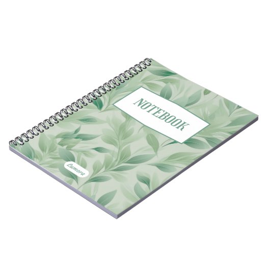 Grüne und weiße Minimalistische Notebook-Abdeckung Notizblock (Linke Seite)