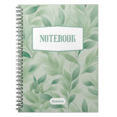 Grüne und weiße Minimalistische Notebook-Abdeckung Notizblock (Vorderseite)