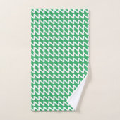 Grüne und weiße, moderne Sharp Waves Badhandtuch Set (Handtuch)