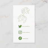 Grüne und weiße Monsterie, soziale Links danke Begleitkarte (Vorderseite)