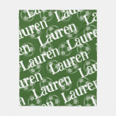 Grüne und weiße Neuheit Fußball Fleece Blanket (Vorderseite)