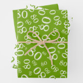 Grüne und weiße Nummer Muster 80 Geschenkpapier Set (Beispiel)