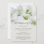 Grüne und weiße Orchideenfeier zur Beerdigung des  Einladung (Vorderseite)