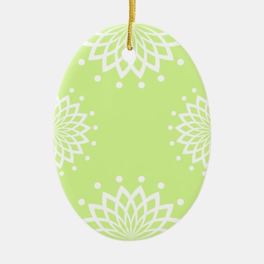 Grüne und weiße Ostern Keramik Ornament (Vorne)