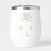 Grüne und weiße Palm-Palmetto-Baum-Monogramm (Rückseite)
