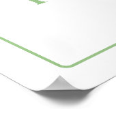 Grüne und Weiße Palm-Palmetto-Baum-Monogramm Poster (Ecke)