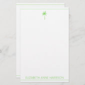 Grüne und weiße Palmen an der Küste Briefpapier (Vorne/Hinten)