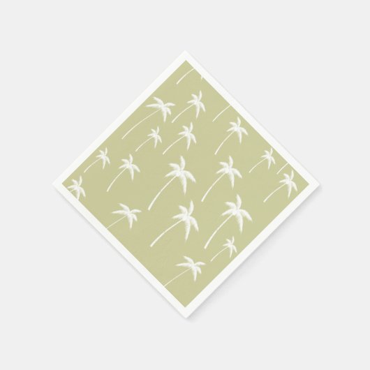Grüne und weiße Palmen Serviette (Ecke)