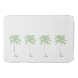 Grüne und weiße Palmenbäume an der Küste Badematte