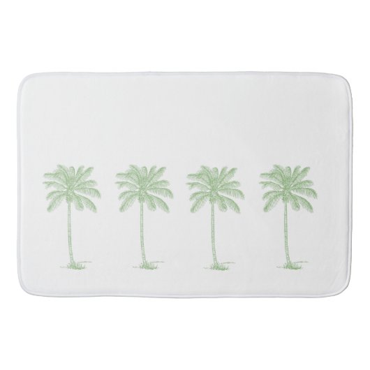 Grüne und weiße Palmenbäume an der Küste Badematte (Vorderseite)