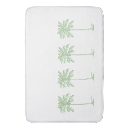 Grüne und weiße Palmenbäume an der Küste Badematte (Vorderseite Vertikal)