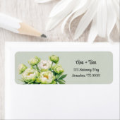 Grüne und weiße Peony Elegant Hochzeitsadresse (Insitu)
