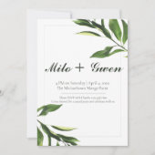 Grüne und weiße Pflanze Einladung (Vorderseite)