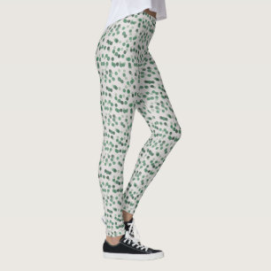 grüne und weiße Punkte Leggings