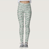 grüne und weiße Punkte Leggings (Vorderseite)