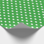 Grüne und weiße Punkte Weihnachtsverpackung Geschenkpapier (Ecke)
