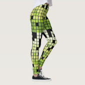 Grüne und weiße Quadrate mit benutzerdefinierter F Leggings (Rechts)
