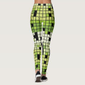 Grüne und weiße Quadrate mit benutzerdefinierter F Leggings (Rückseite)