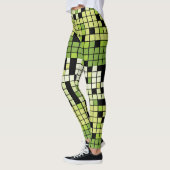 Grüne und weiße Quadrate mit benutzerdefinierter F Leggings (Links)