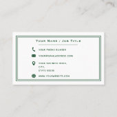 Grüne und weiße Rasenpflege Visitenkarte (Rückseite)