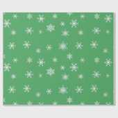 Grüne und weiße Schneeflocken Weihnachten Geschenkpapier (Flach)