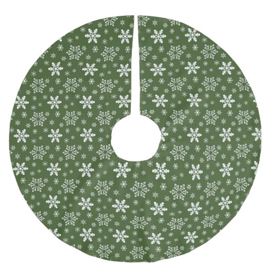 GRÜNE UND WEISSE SCHNEESCHRISTEN - SCHNEEFLACHPATT POLYESTER WEIHNACHTSBAUMDECKE (Vorderseite)