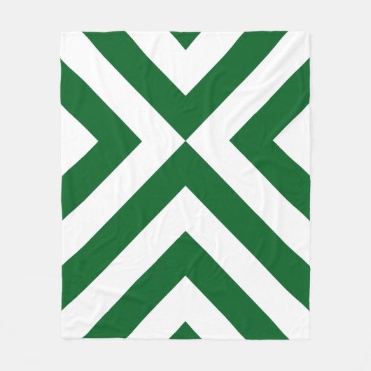 Grüne und weiße Sparren Fleecedecke (Vorderseite)