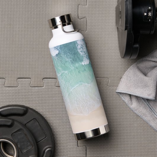 Grüne und weiße Spitze Strand Sand und Küste Trinkflasche (Fitnessstudio)