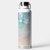 Grüne und weiße Spitze Strand Sand und Küste Trinkflasche (Rückseite)