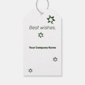 Grüne und weiße Sterne Frohe Weihnachten Custom Fo Geschenkanhänger (Rückseite)