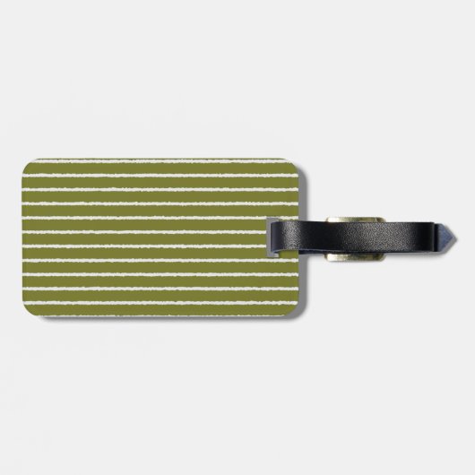 Grüne und weiße Streifen aus Oliven mit unbelebten Gepäckanhänger (Rückseite horizontal)
