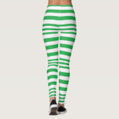 Grüne und weiße Streifen X 3 Leggings (Rückseite)