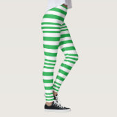 Grüne und weiße Streifen X 3 Leggings (Rechts)