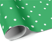Grüne und weiße Tupfen Geschenkpapier (Rolleneckpunkt)