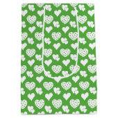 GRÜNE UND WEISSE VALENTINSTAG LIEBE HERZEN MITTLERE GESCHENKTÜTE (Rückseite)