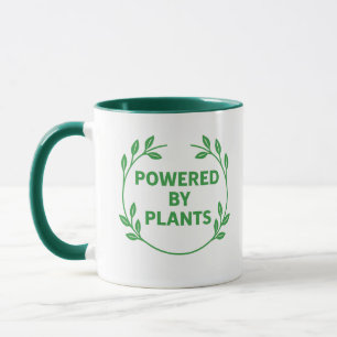 Grüne und Weiße Vegane Pflanzliche Tasse