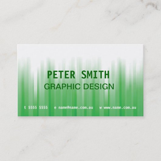 Grüne und weiße Visitenkarte (Vorderseite)