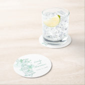 Grüne und weiße Vögel öffnen Käfig Hochzeit Unters Runder Pappuntersetzer (Vor Ort)