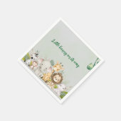 Grüne und weiße Wasserfarben Babydusche Serviette (Ecke)