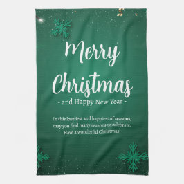 Grüne und weiße Weihnachten und Neujahr Geschirrtuch