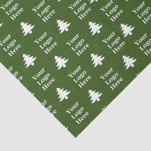Grüne und weiße Weihnachtsbäume - Ihr Logo Seidenpapier (Ausschnitt)