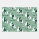 Grüne und weiße Weihnachtsbäume mit Hirsch Geschenkpapier Set (Vorderseite 3)