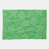 Grüne und weiße Weihnachtsküche Handtücher (Horizontal)