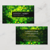 Grüne undeutliche Licht-Visitenkarte Visitenkarte (Vorne/Hinten)