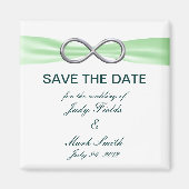 Grüne Unendlichkeit Hochzeit speichert das Datum M Magnet (Vorne)